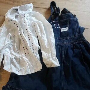 Oshkosh jean dress and dress shirt